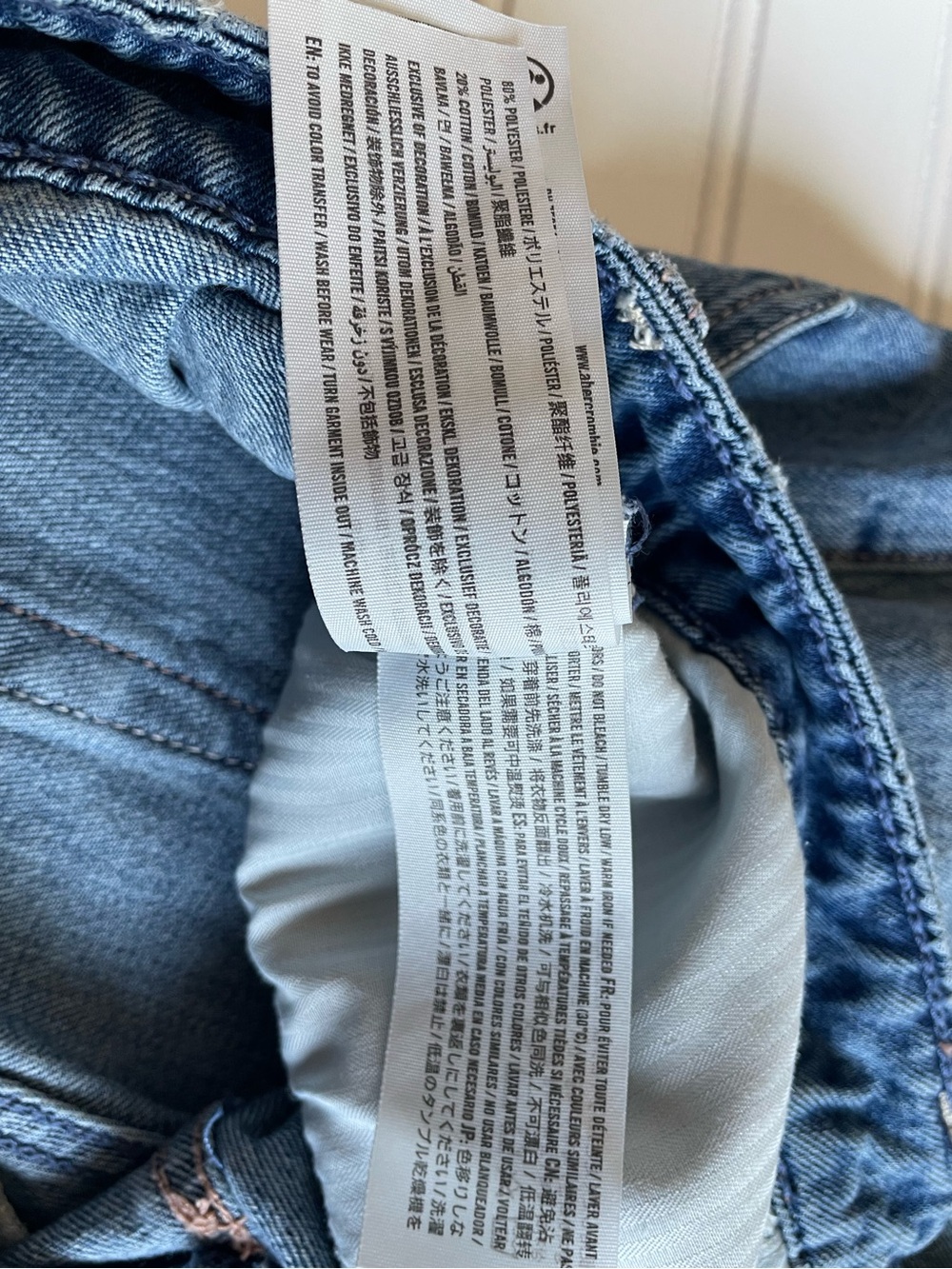 Hollister Low Rise Baggy Flare Jeans Y2K Mid Blue Wide Leg Rigid Denim 2R/26 EUC - Picture 11 of 15